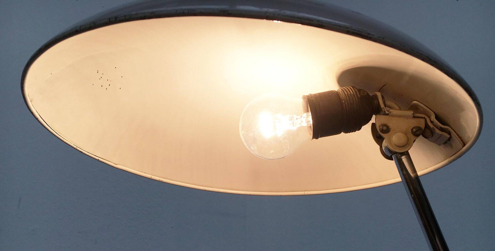 Mid-Century German table lamp model 6761 in metal by Christian Dell for Kaiser Leuchten, 1960s.