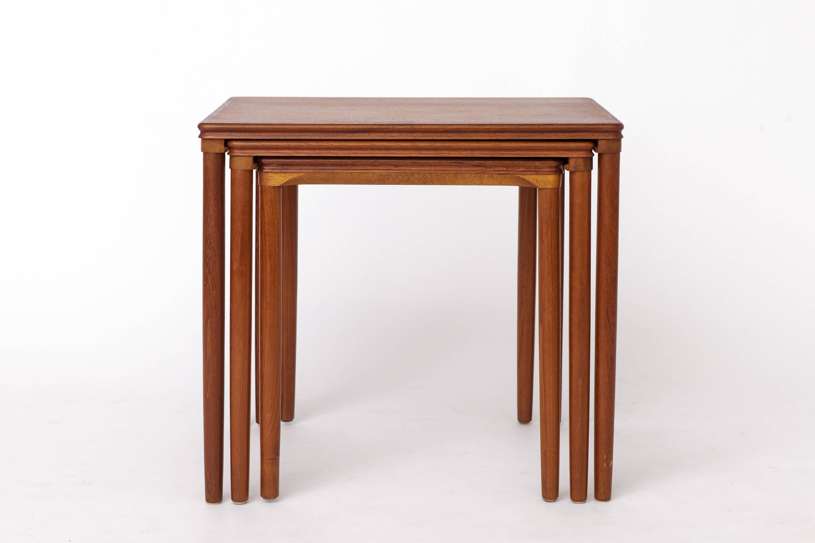 Set of 3 Teak Nesting Tables – 1970s Danish, Mid-Century Modern Design