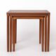 3 Danish nesting tables in teak, 1970s.