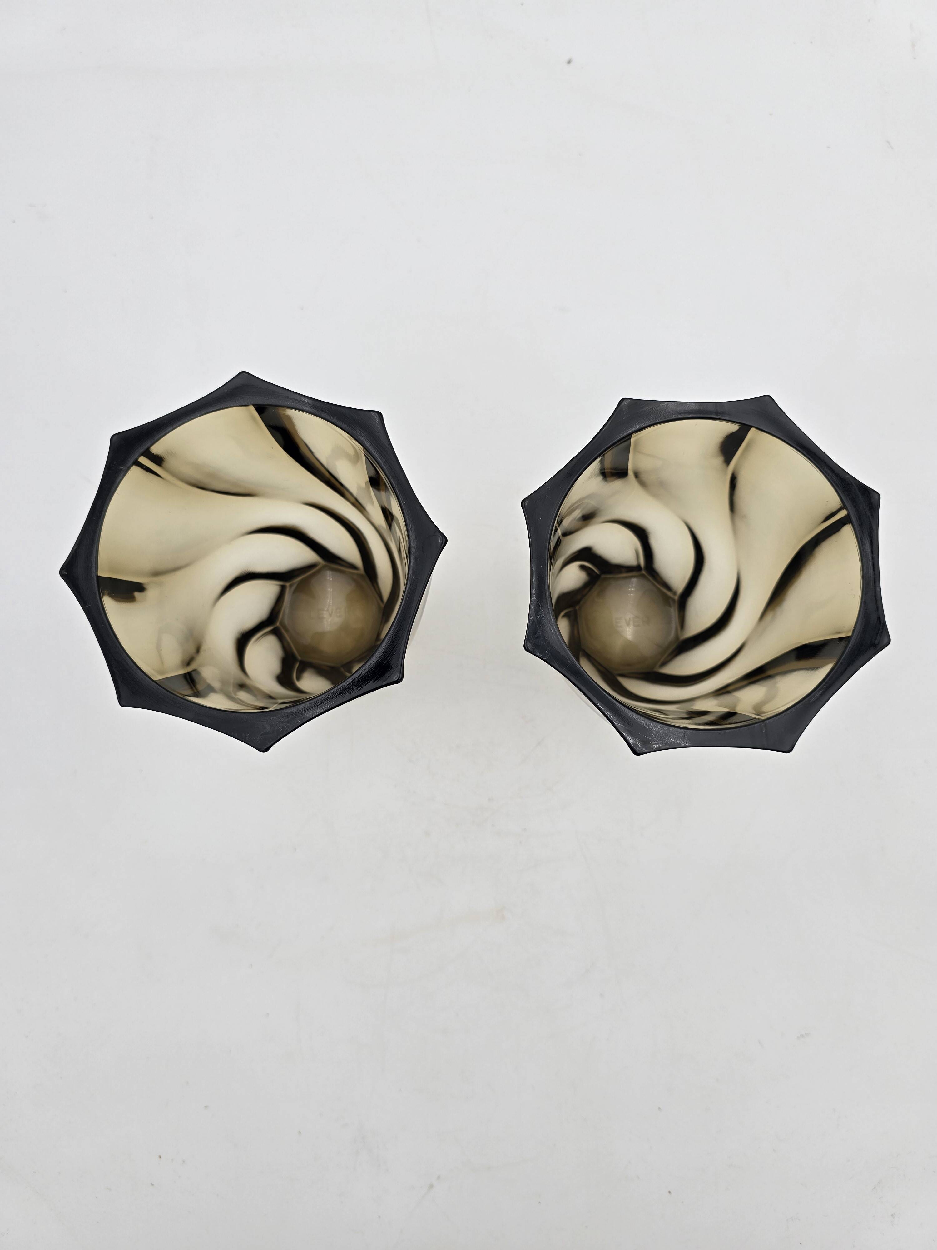 Pair of 50's smoked glass vases