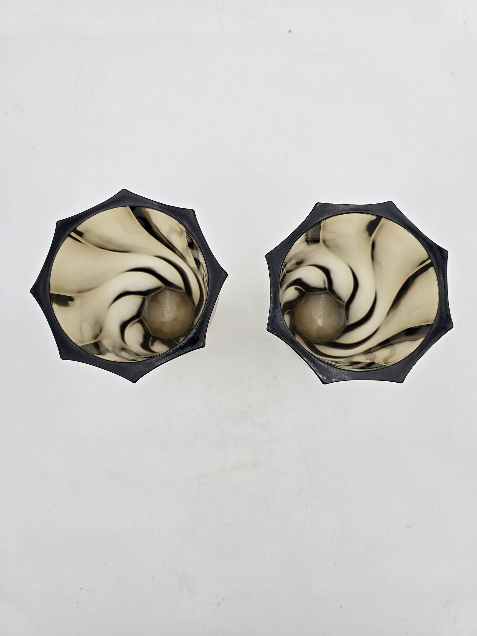 Paire de vases en verre fumé 50's
