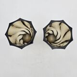 Pair of 50's smoked glass vases