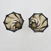 Paire de vases en verre fumé 50's