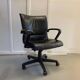Black leather office chair Model "Qualis" by Emilio Ambasz for Tecno, 1991