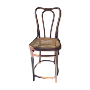 chaise haute en cannage et bois courbé