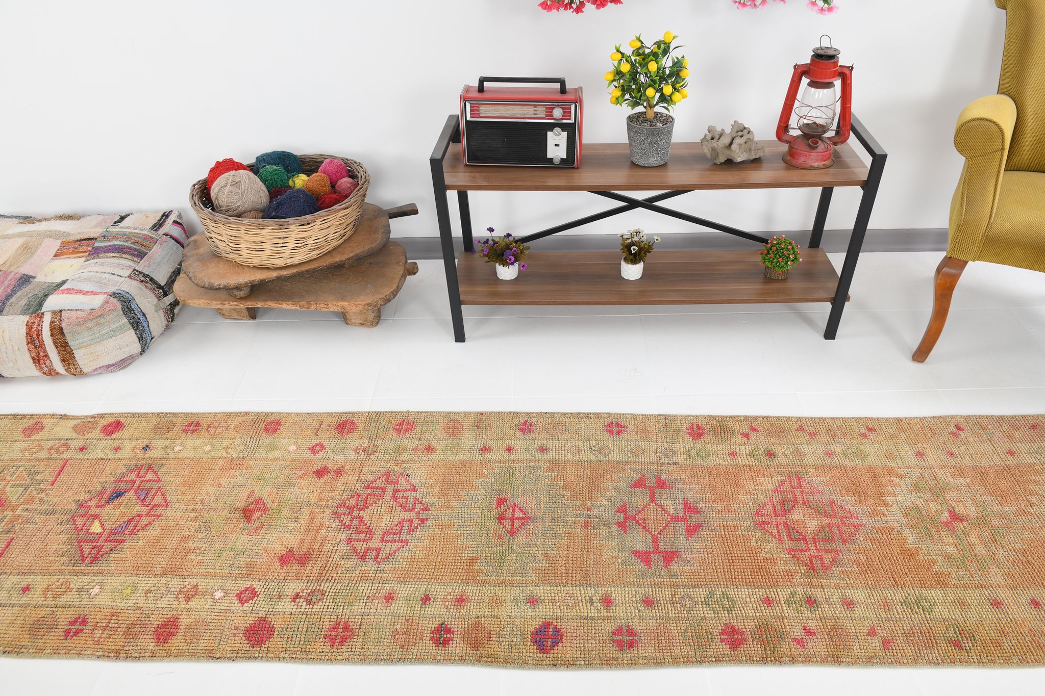 Oushak runner rug 77x386cm