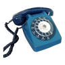 Téléphone bleu rotatif