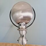 Set of 4 Jieldé industrial lamps in brushed steel, 3 arms