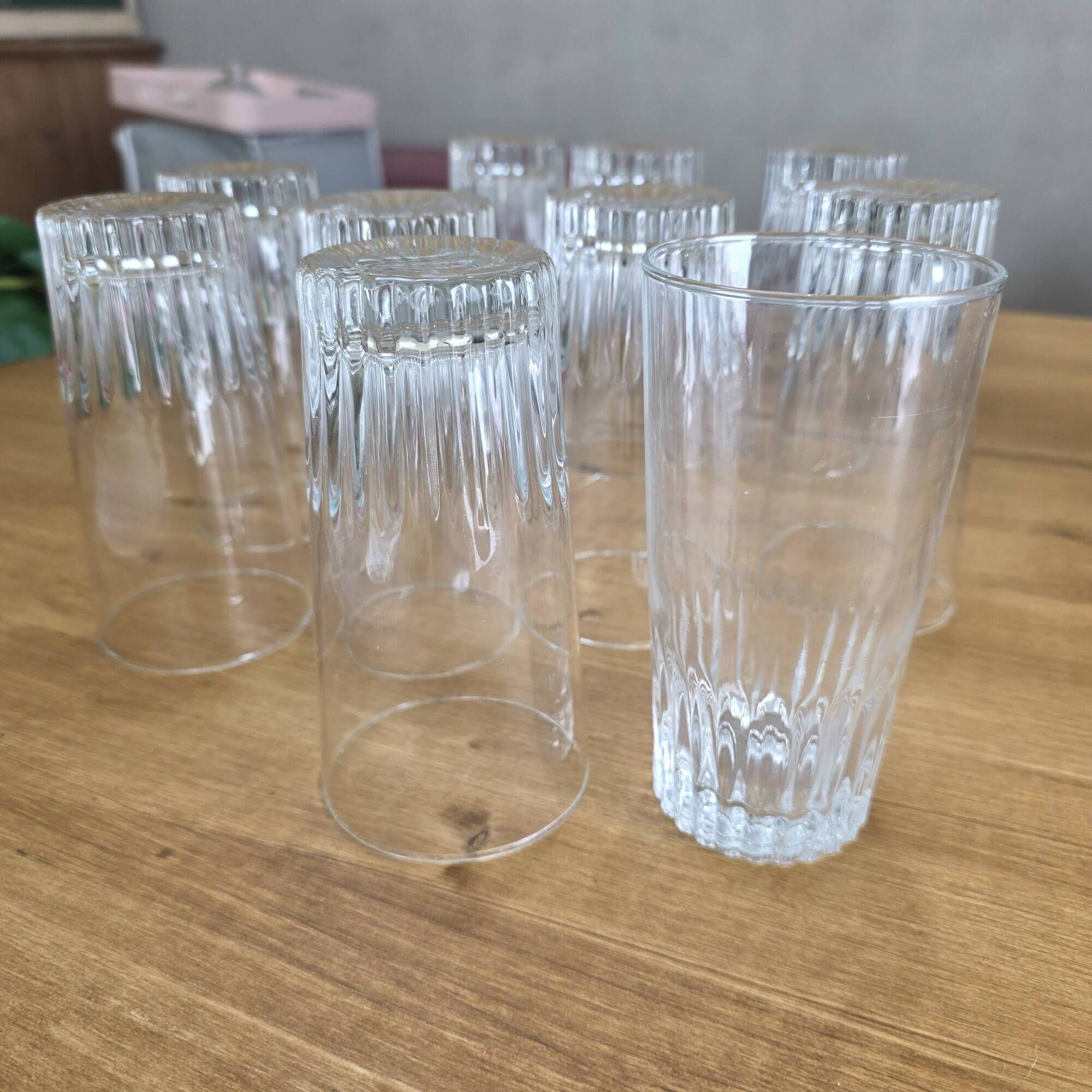 10 large vintage striped glasses