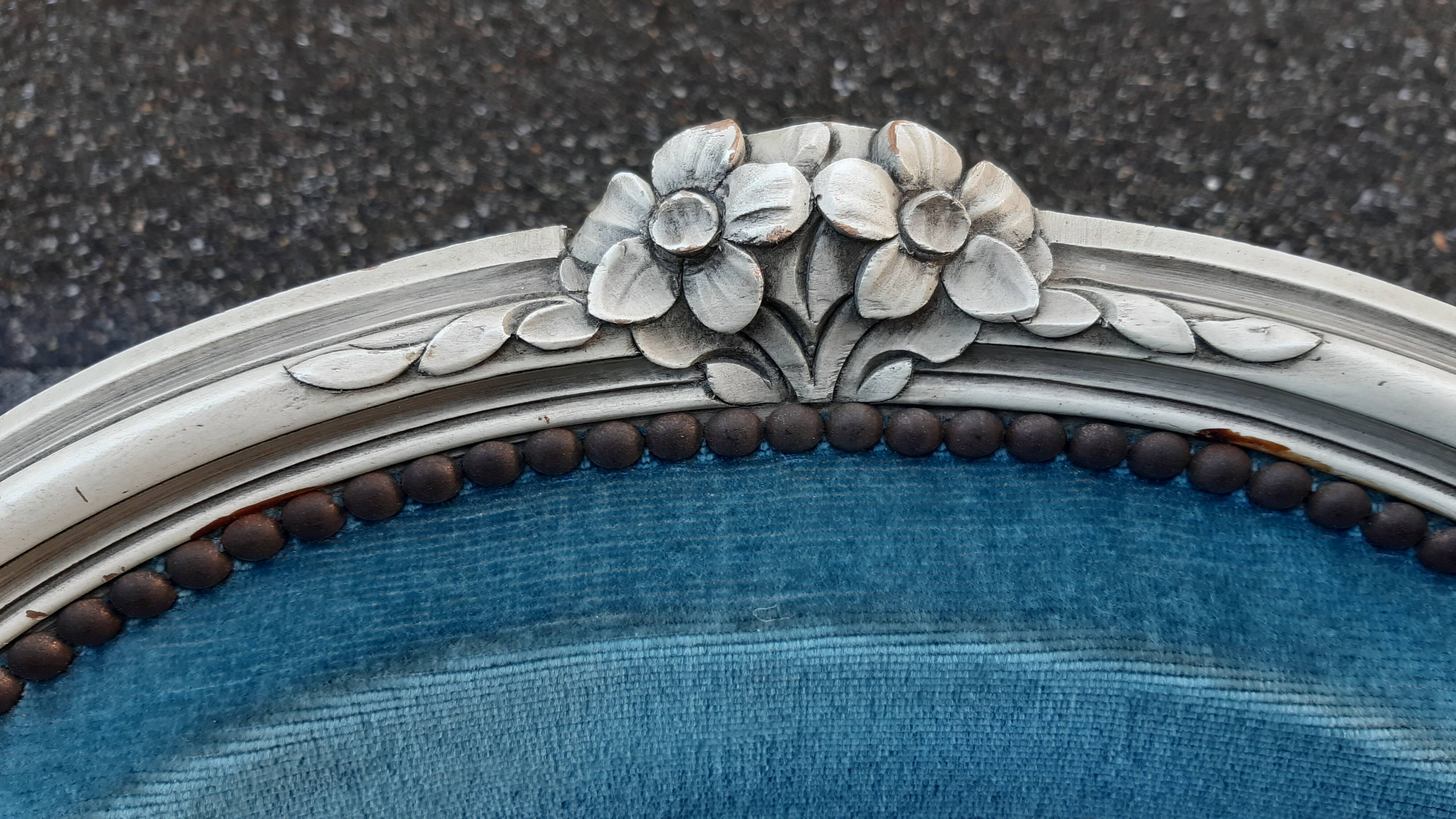 Louis XV duck blue armchair