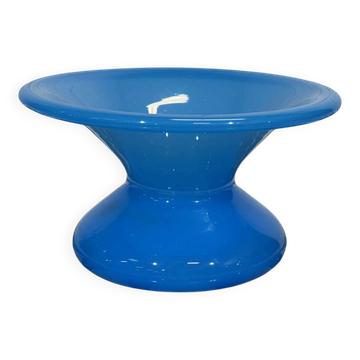 19th-century antique spittoon vase in blue opaline.