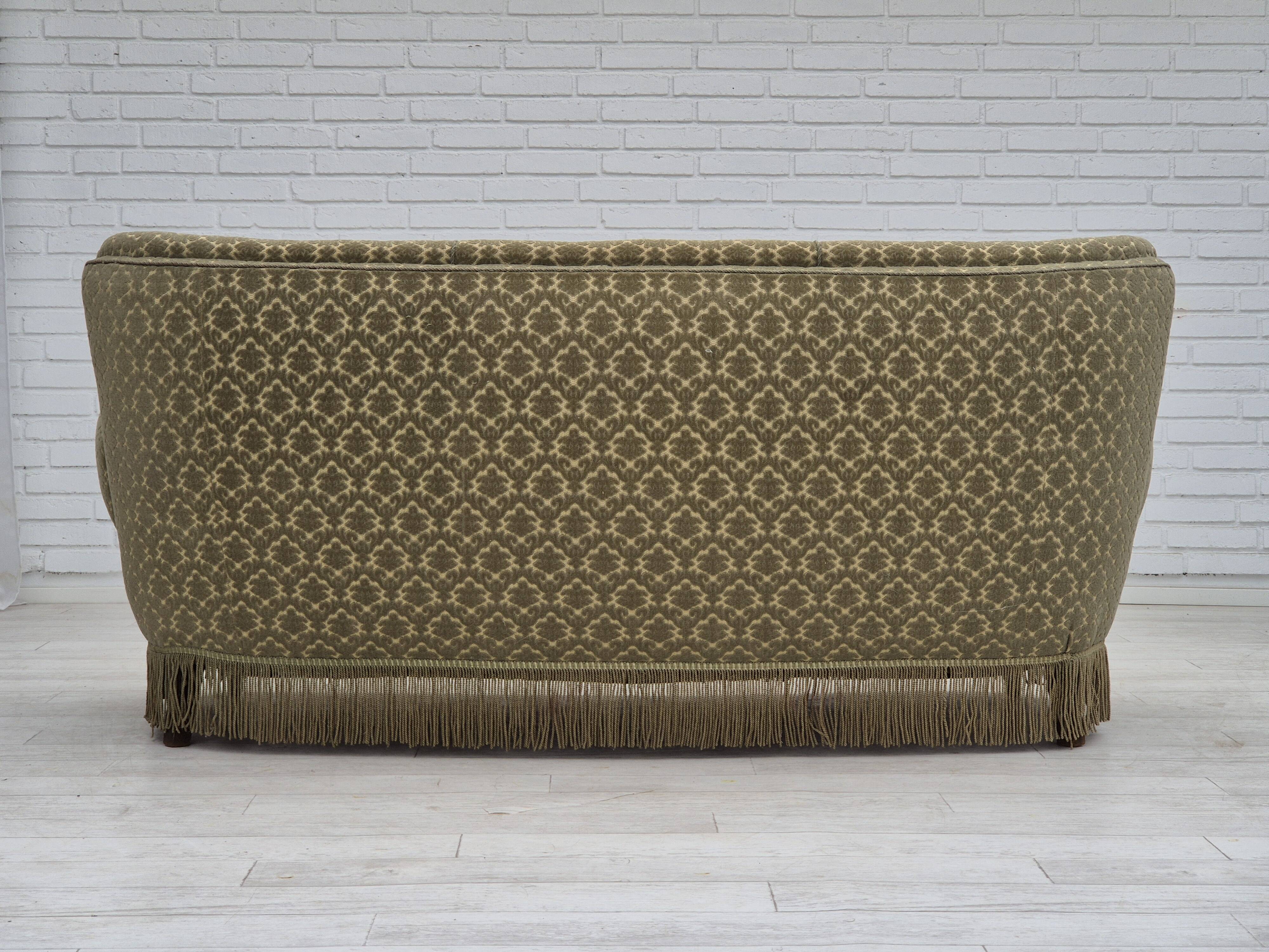 1960s, Danish "Banan" 3 seater sofa, original condition, velour.