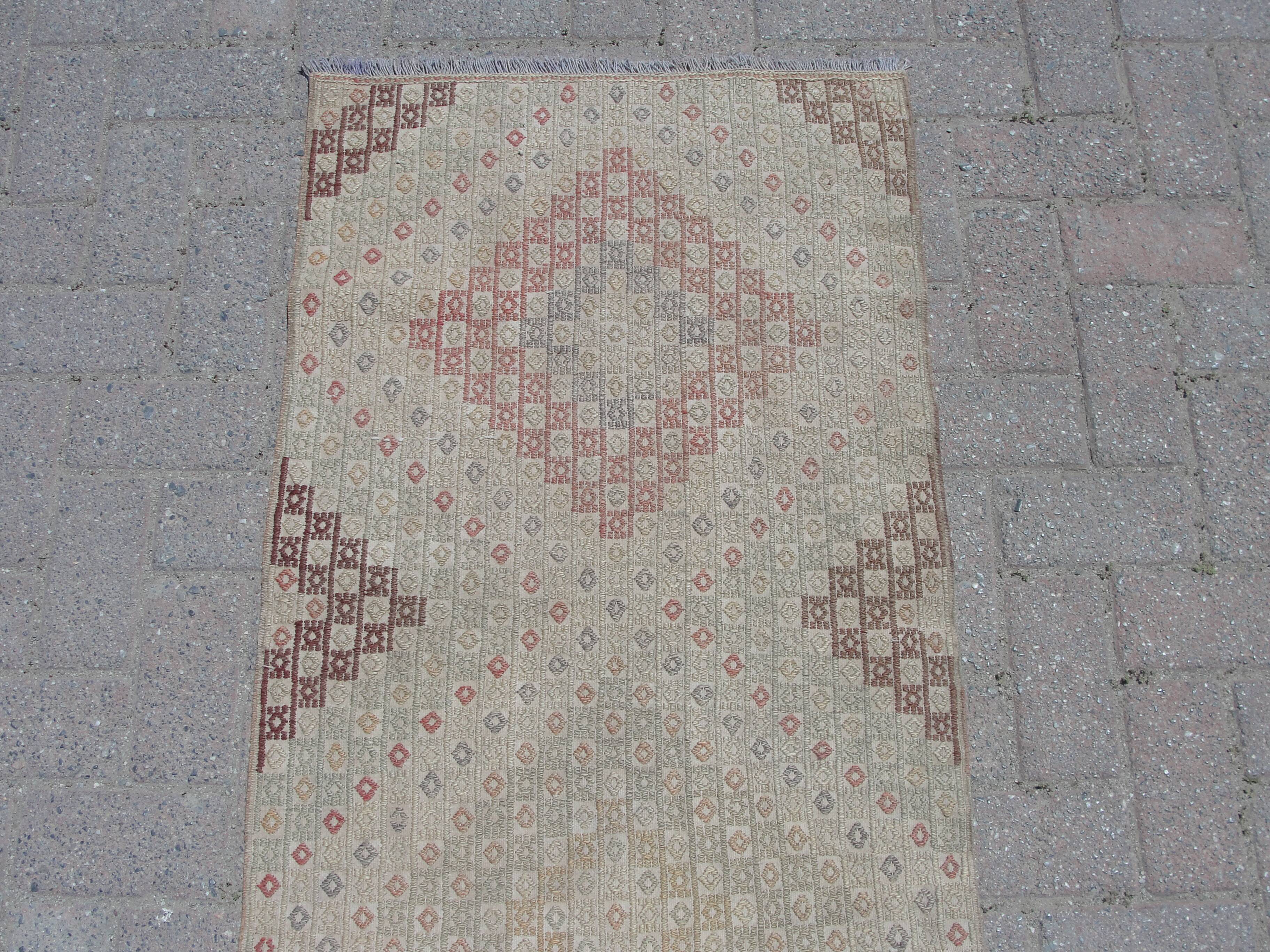 Handmade small kilim rug 64cm x 122cm