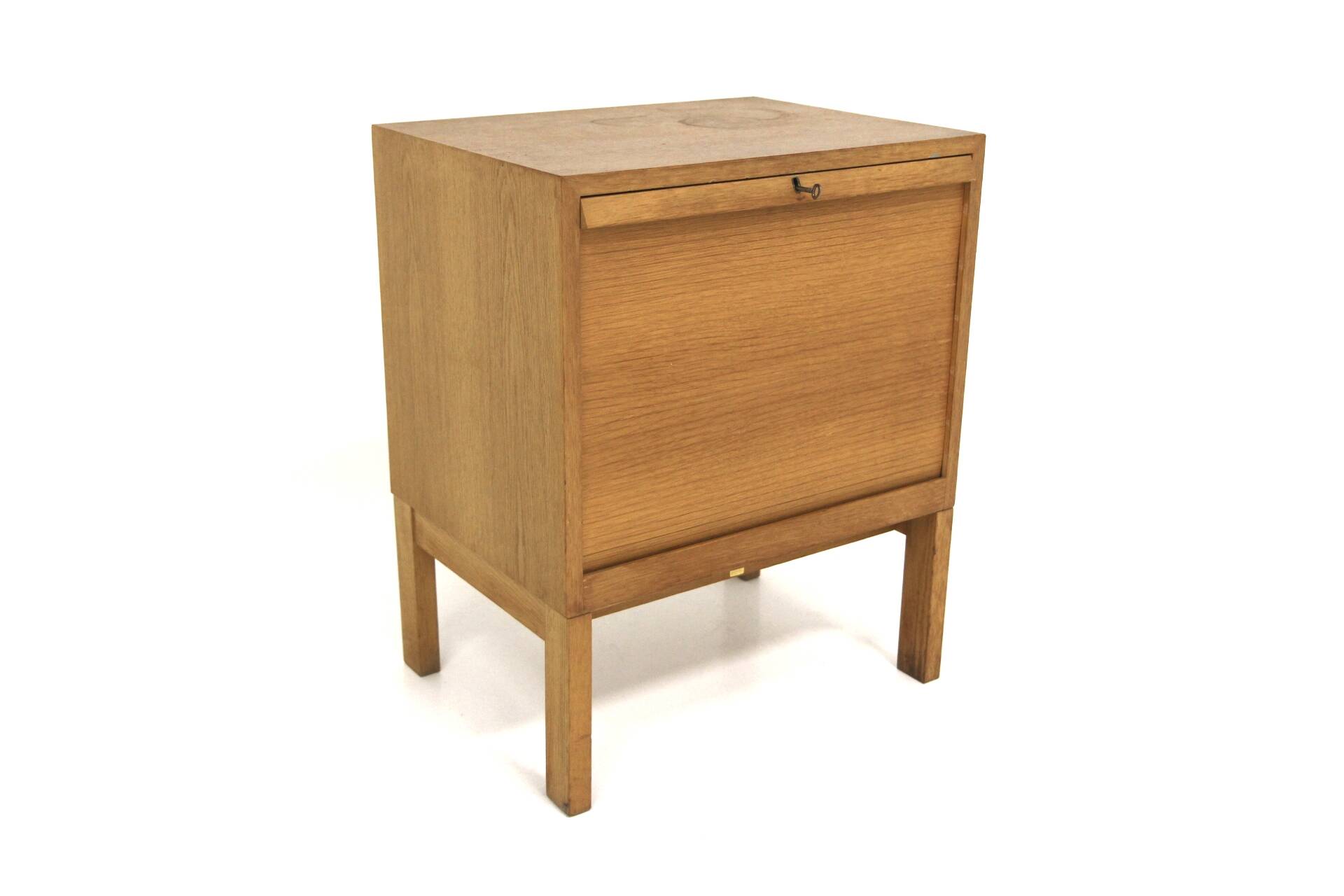 Scandinavian "tambour" chest of drawers in oak, Sweden, 1960