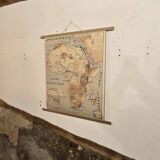 Old geography map school map 1960