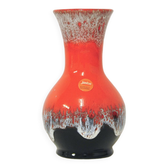 Vase jasba vintage noir et orange allemagne de l’ouest