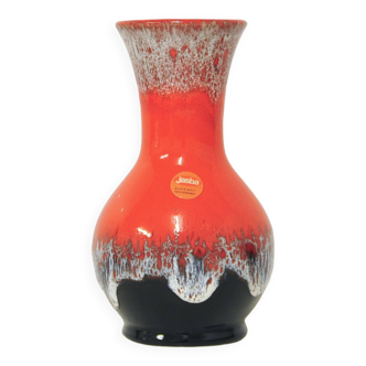 Vintage black & orange west germany jasba vase
