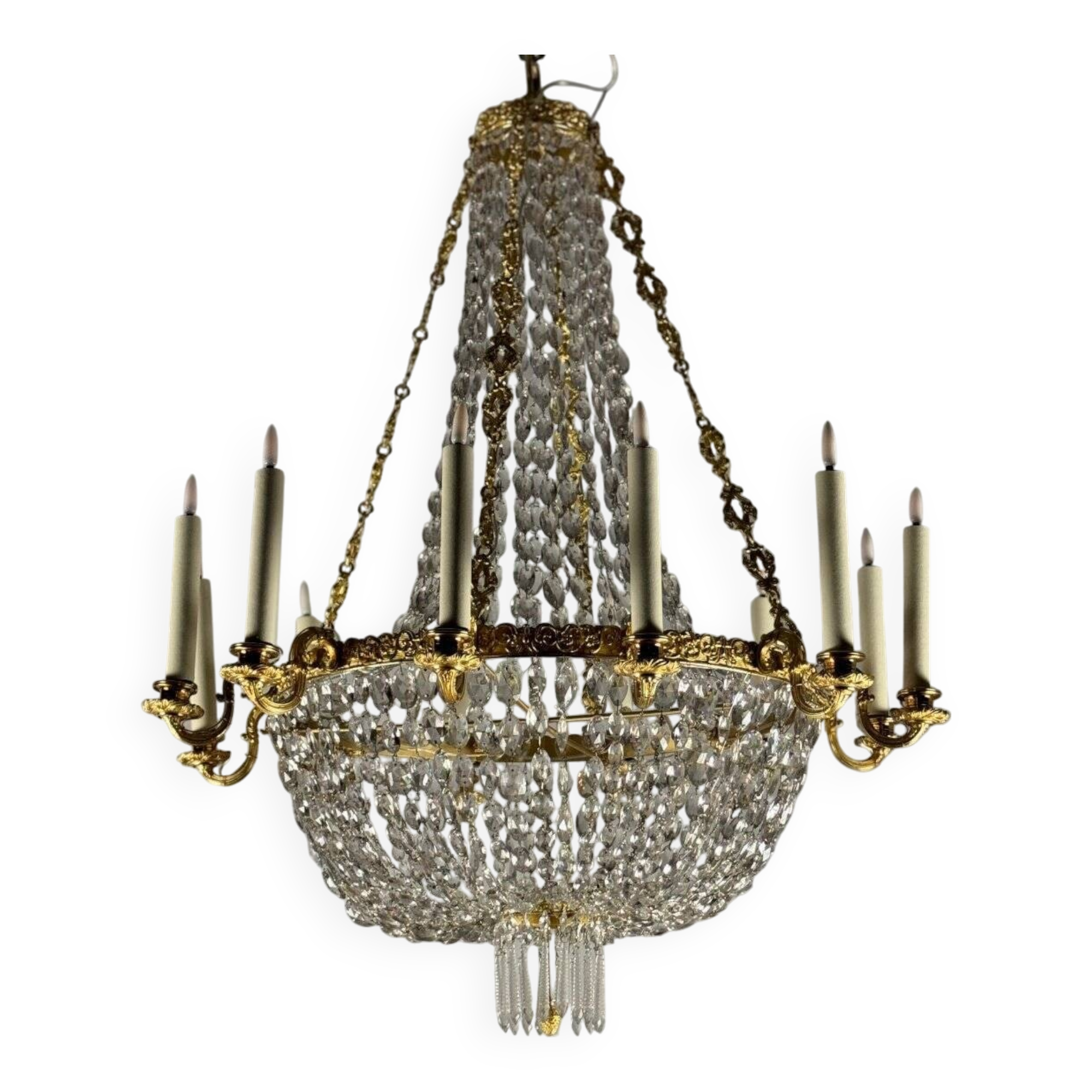 Gilt bronze pearl bag, early 19th century