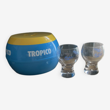 Ice bucket and 2 Tropico glasses