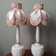 Paire de lampes de chevet à poser en verre givré décoration boudoir