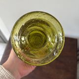 candle holder in biot green bubble glass from the 60s