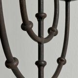 5-arm black metal candlestick