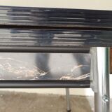 Extension table in Formica black marble year 60