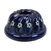 Decorative blue mold in ceramic deco flowers G.W. – Diameter 25 cm