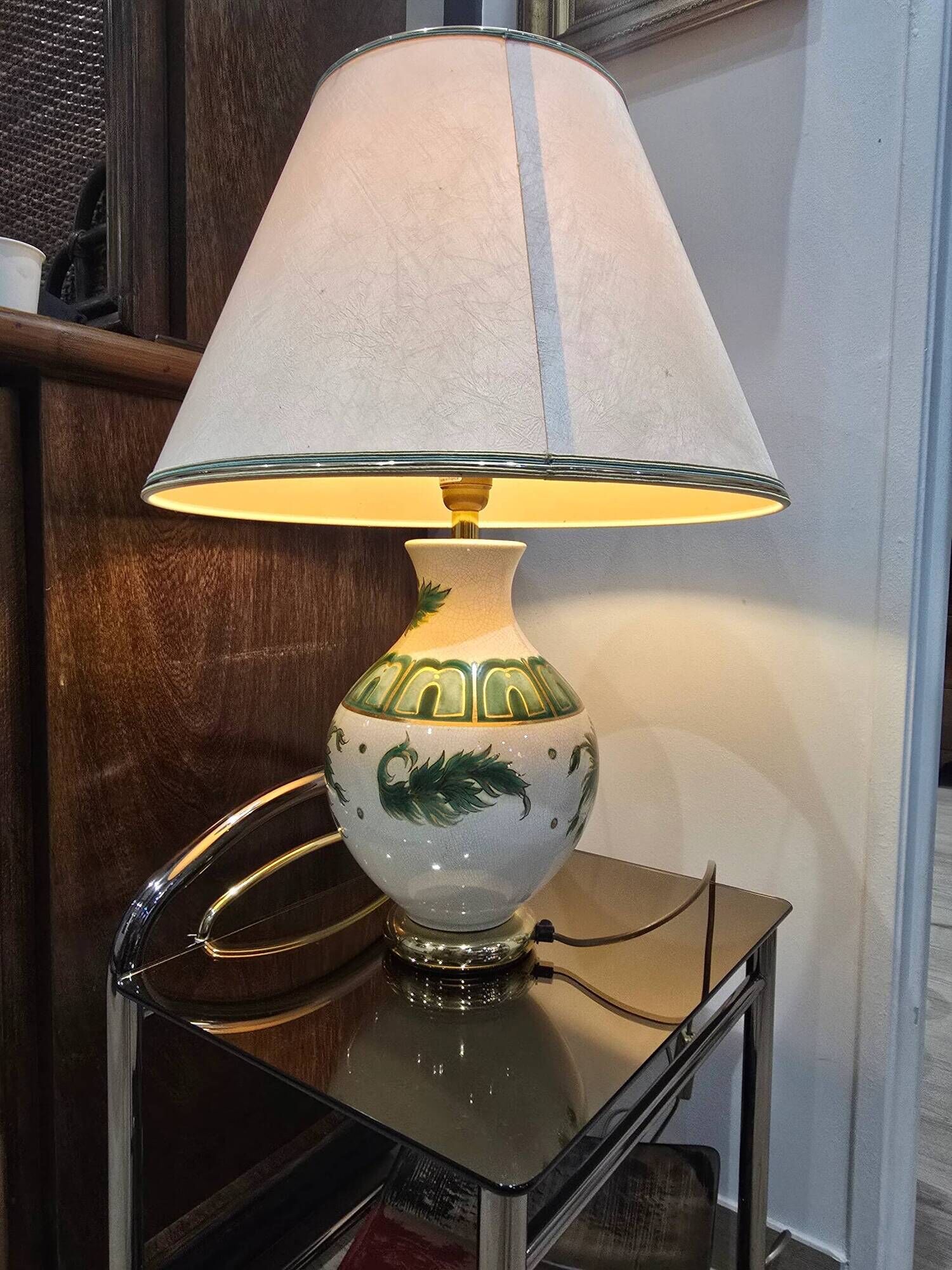 Large vintage Louis Drimmer lamp in glazed ceramic – 1970s/80s