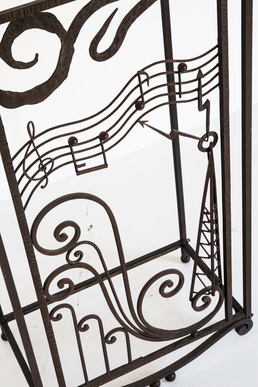 Old wrought iron structure. Vintage, futuristic. Handmade France, 1920