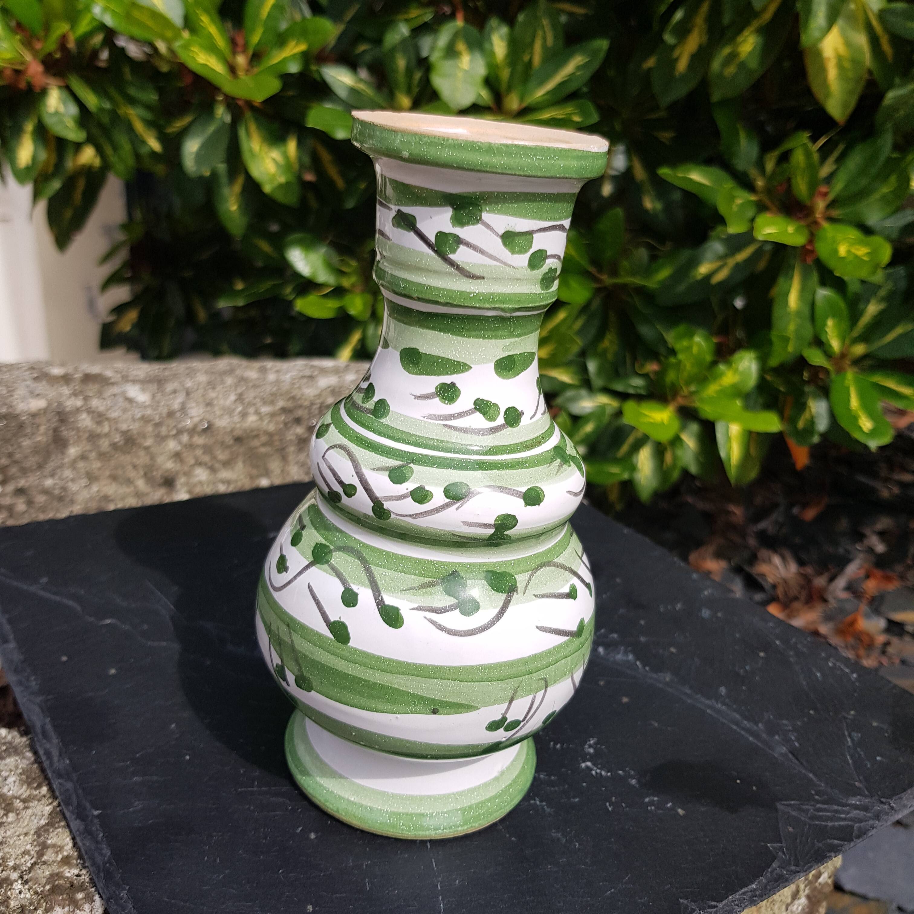 Small green ceramic vase