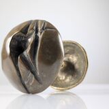 Brutalist double bronze handle door, 1970s