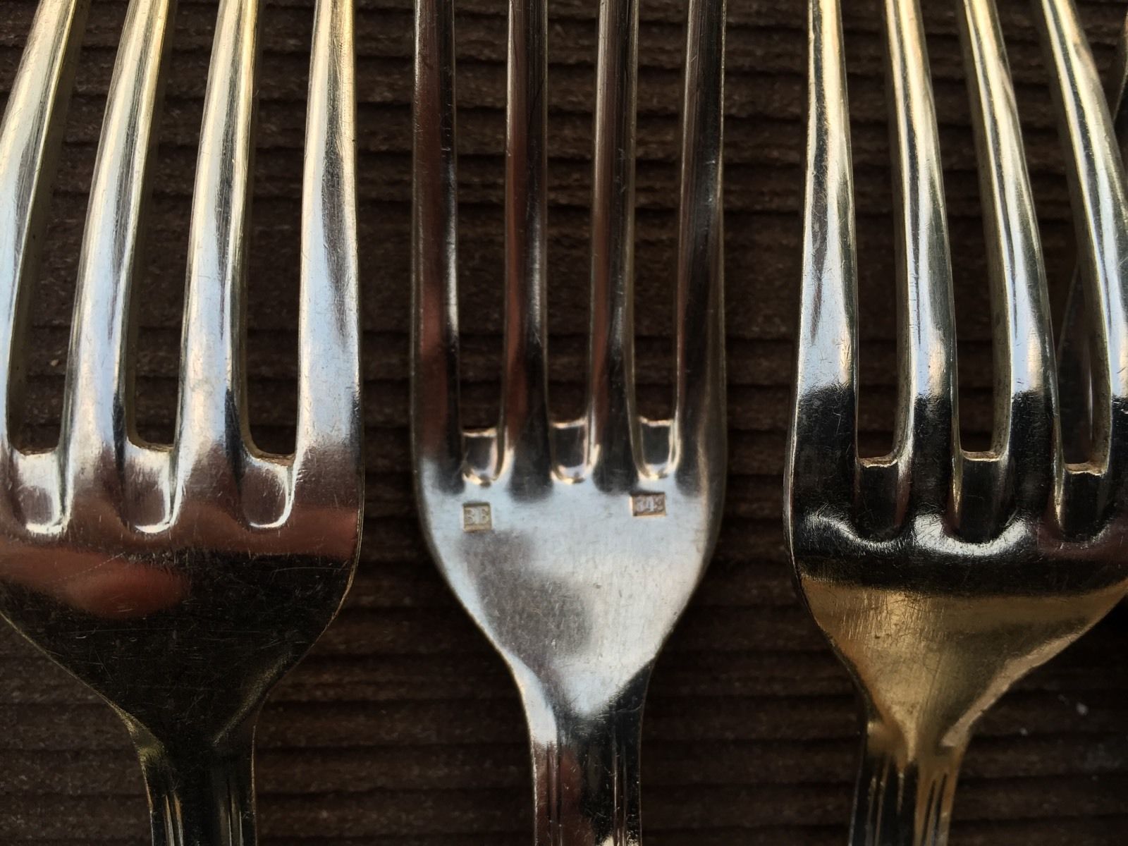 Set of 12 spoons 12 forks metal silver stuff bourdelle poicon bb shell