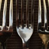 Set of 12 spoons 12 forks metal silver stuff bourdelle poicon bb shell