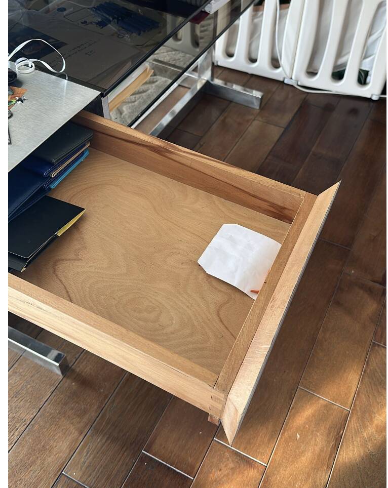 Willy rizzo , vers 1970 rare bureau à double tiroirs