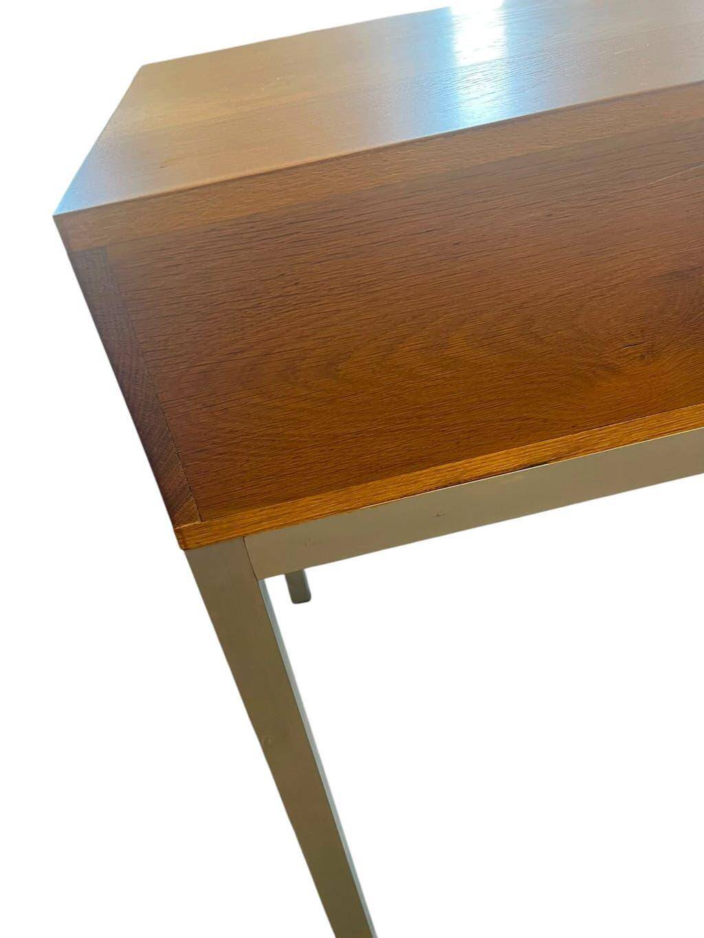 Console/table d'appoint vintage en bois avec structure en métal