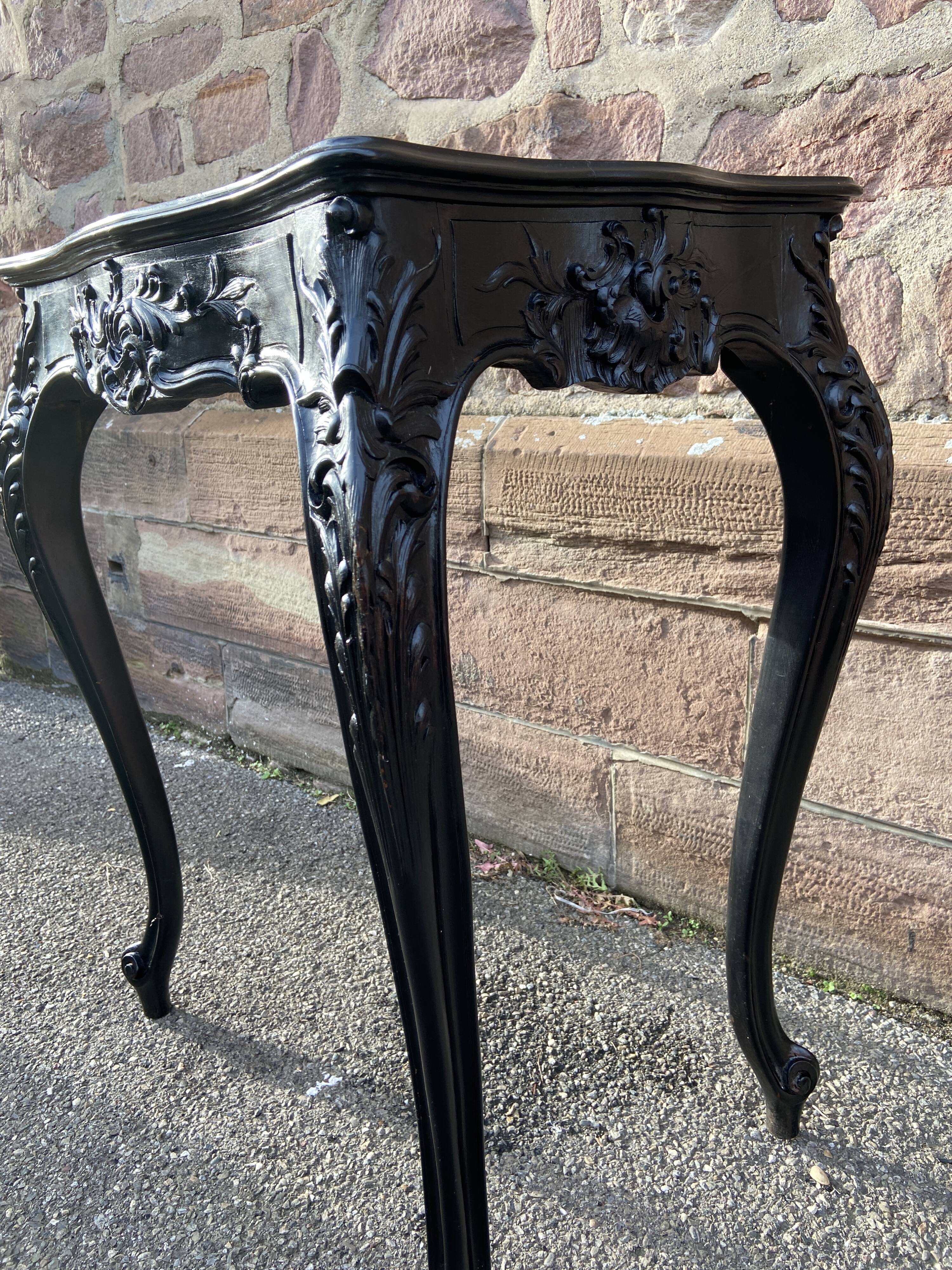 Middle table living room console 1900 neo louis xv in blackened wood napoleon iii