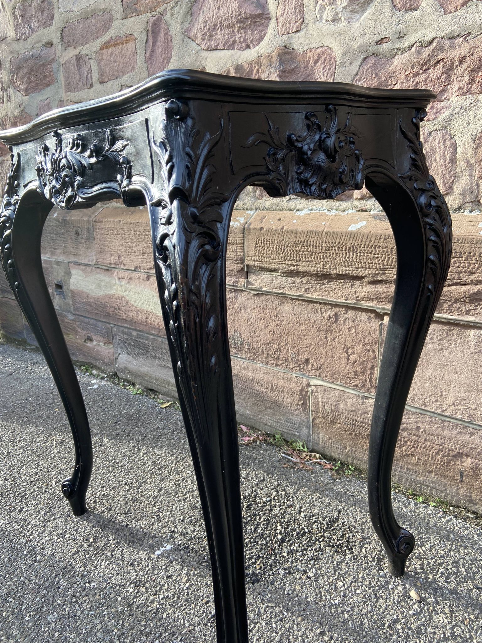 Middle table living room console 1900 neo louis xv in blackened wood napoleon iii
