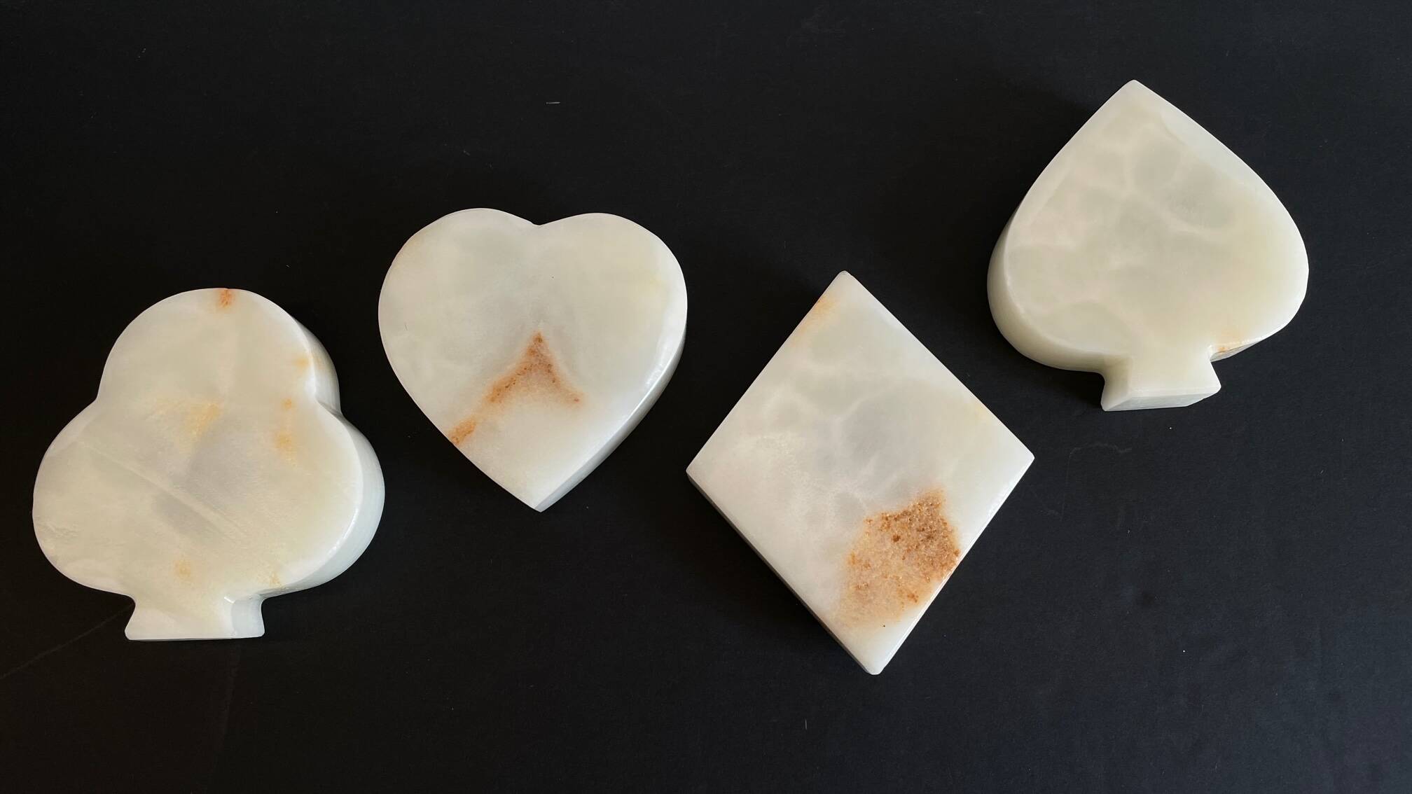 Vintage playing cards onyx ashtrays
