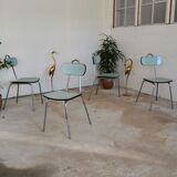 Set of 4 chairs in formica chrome