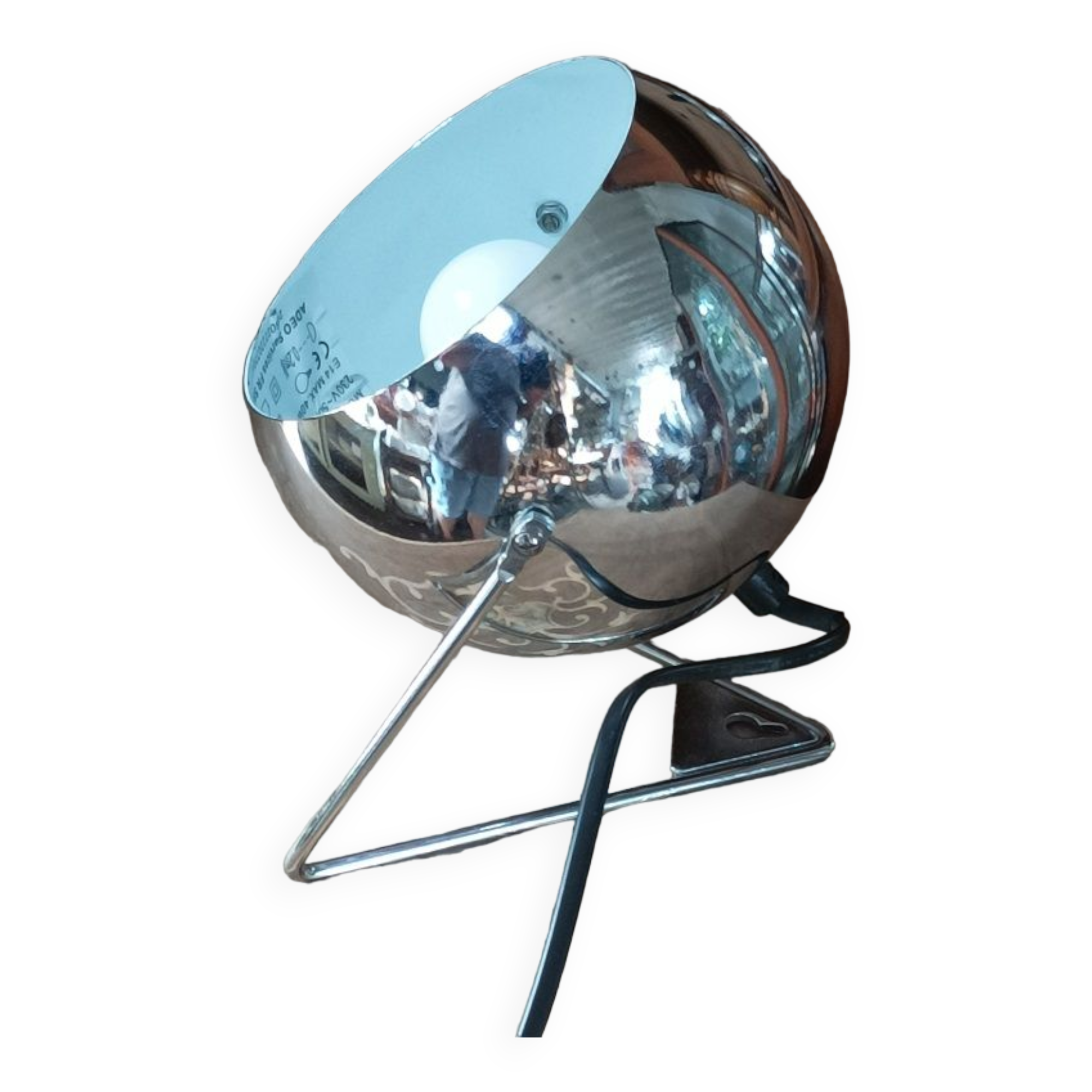 Lamp ball desk bedside Metal stainless steel chromed dp 0923046