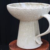 Pair of white Accolay ceramic candle holders, 60s