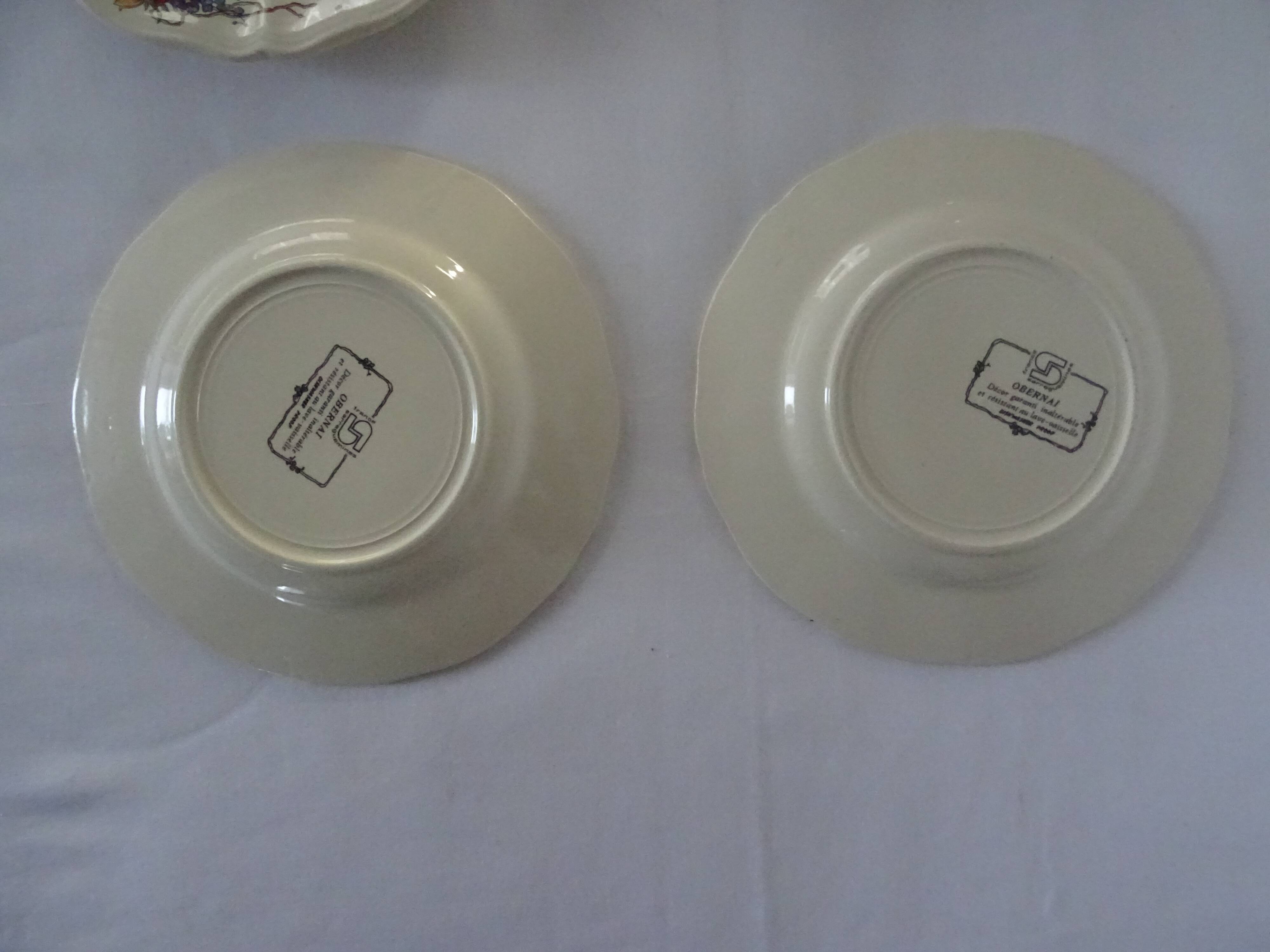 6 dessert plates LOUX Obernai 557112 sarreguemines
