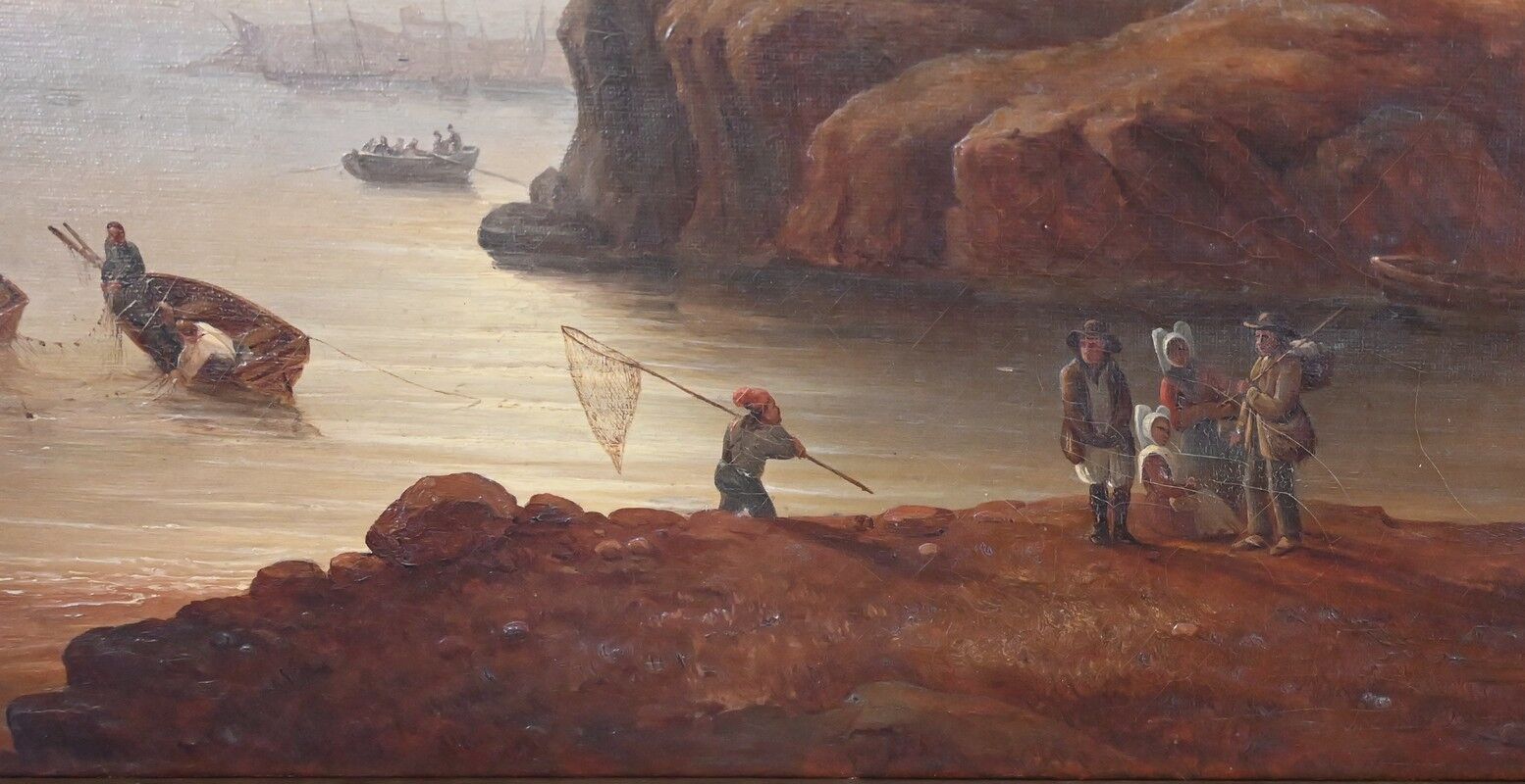 Tableau « Lumière sur le port », école française du XIXe