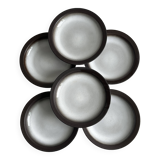 Set of 6 deep plates in glazed ceramic stoneware