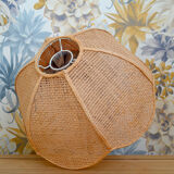 Raffia lampshade in the shape of a flower