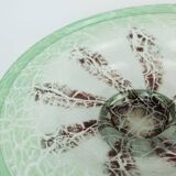 fantastic large WMF art deco ikora glass BOWL karl wiedmann 1930s green and