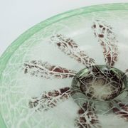 fantastic large WMF art deco ikora glass BOWL karl wiedmann 1930s green and