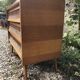 Wooden and rattan chest of drawers