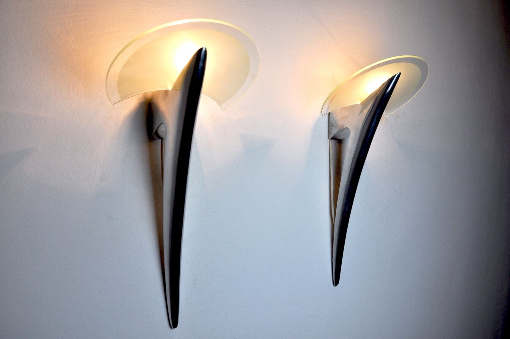 Pair of wall lamps Metalarte, 1970, Spain